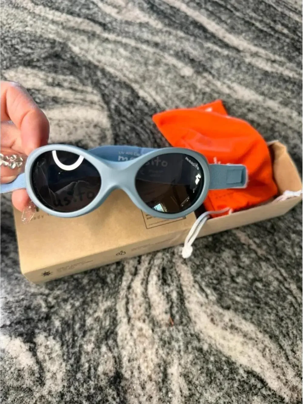 Mausito Baby Boy UV Protection Sunglasses Blue Strap Water Resistant EUC